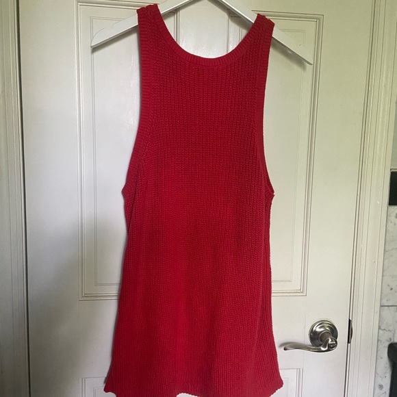 Red Chunky Knit Sweater Tank 1X - Picture 2 of 4